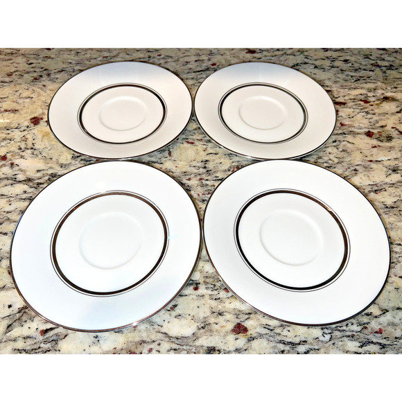 Noritake Galaxy Saucers #6527 Set of 4 Platinum Vtg - Picture 1 of 7